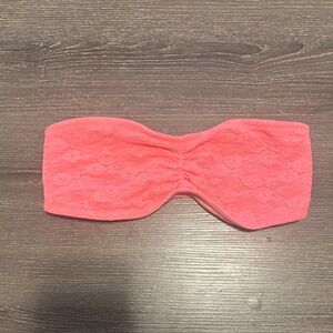 PINK Victoria's Secret Coral Lace Bandeau